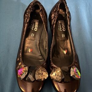 Brown Flats with Decorative Embellishments